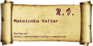 Mateicska Valter névjegykártya